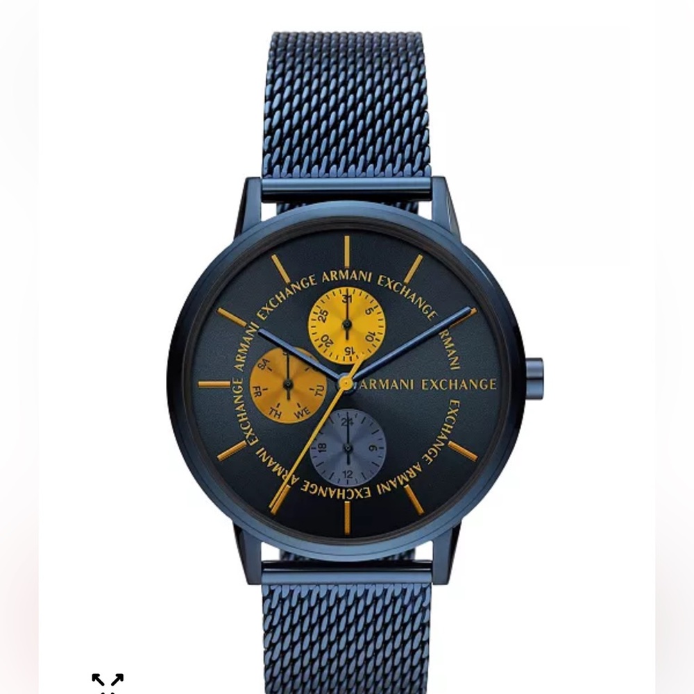 A|X Armani Exchange Men's Multifunction Blue Stainless Steel Bracelet Watch,42mm